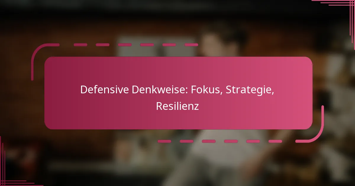 Defensive Denkweise: Fokus, Strategie, Resilienz