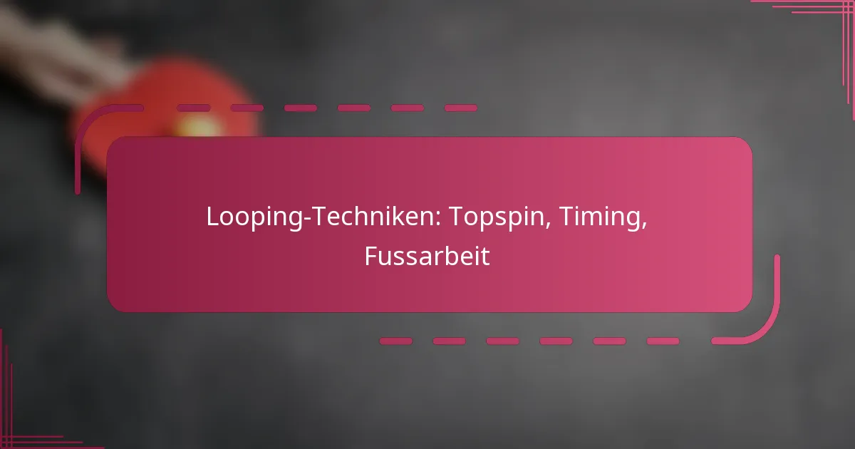 Looping-Techniken: Topspin, Timing, Fussarbeit