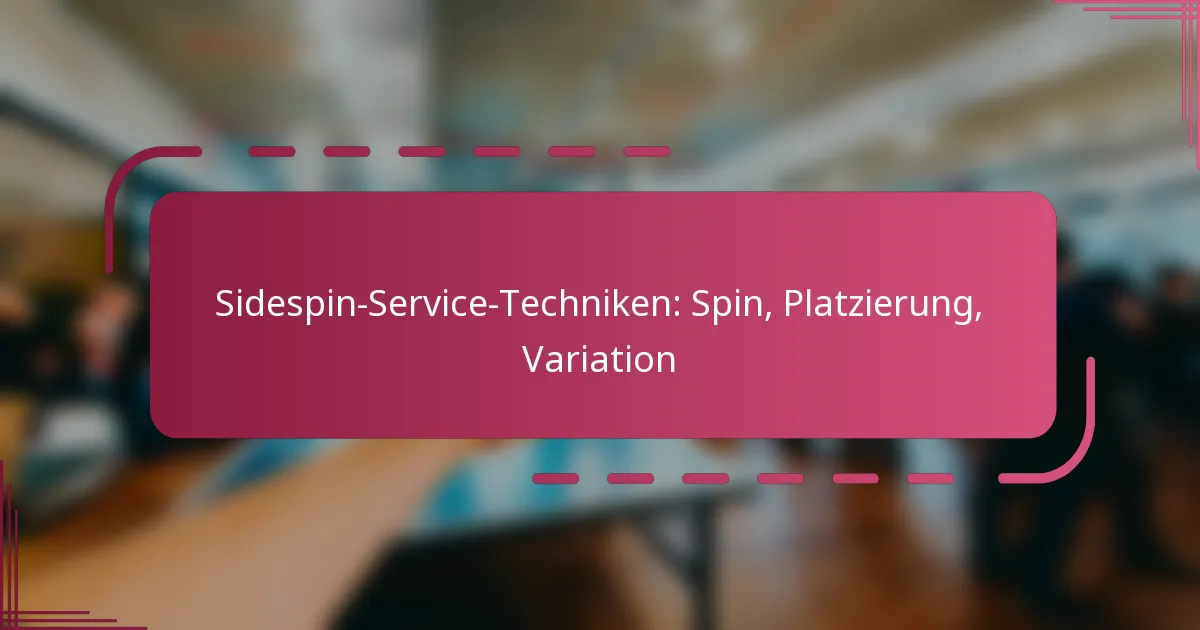 Sidespin-Service-Techniken: Spin, Platzierung, Variation