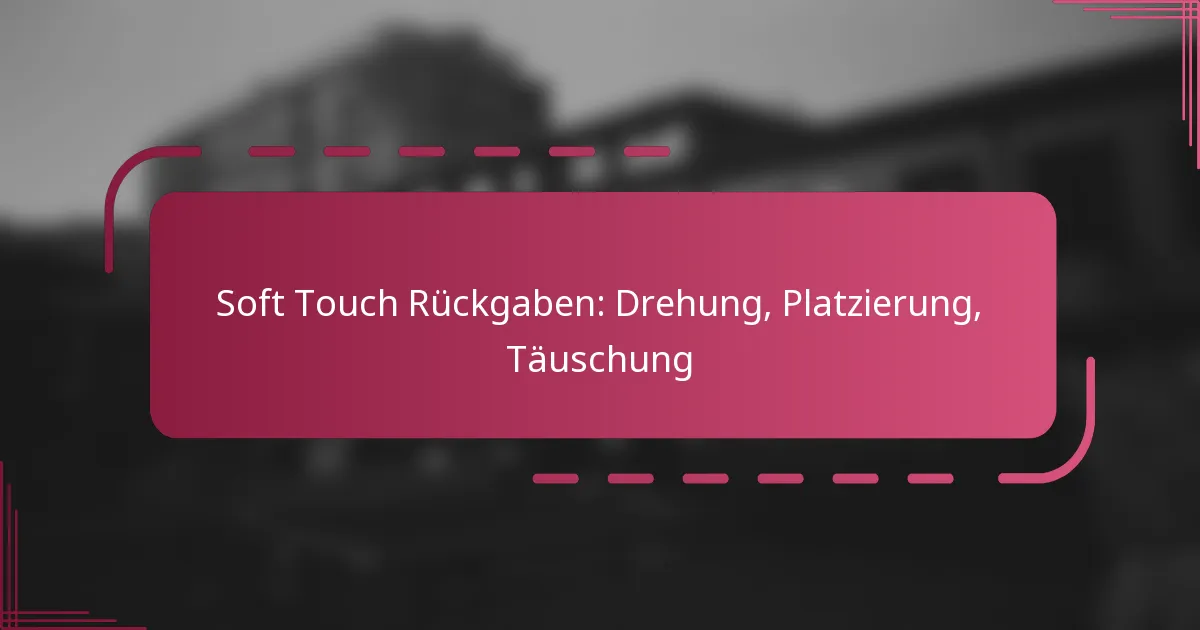 Soft Touch Rückgaben: Drehung, Platzierung, Täuschung