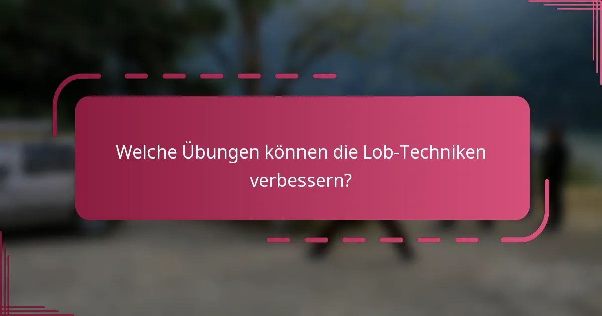 Welche Übungen können die Lob-Techniken verbessern?